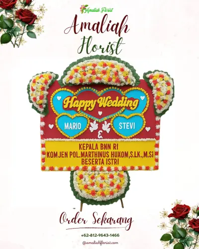 Karangan Papan Bunga Pernikahan di Sekaran